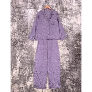 Eberyjey Inez Silk Pajama Set Small Womens Washable Printed